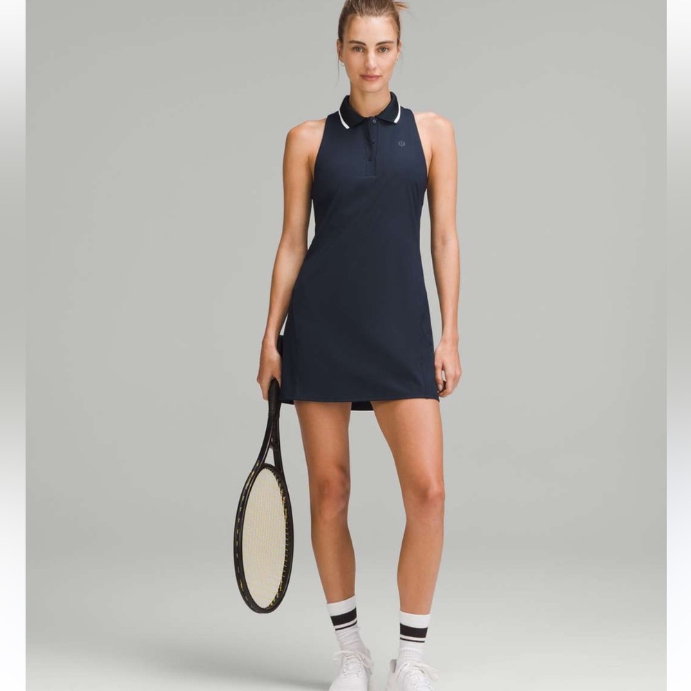 lululemon navy  Blue Halter Mini tennis dress